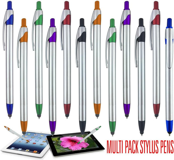 Stylus for Touch Screens Pen with Ball Point Pen,for Universal Touch Screen Devices, for Phones, Ipads,Tablets, iPhone, Samsung Galaxy etc. Assorted Colors (Silver 24 Pack)