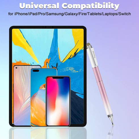 Penyeah Stylus Pens for Touch Screens (4 in 1), Universal Stylus for iPhone/iPad/Android/Samsung/Fire - Dream Pink