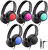 iClever Kids Wired Headphones with Mic, Durable, Tangle Free, Bulk 5 Pack for School Students