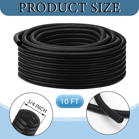 Flame Retardant Wire Loom, High Temperature Cable Conduit, Split Wire Loom Tubing for Automotive Marine Electrical Wires