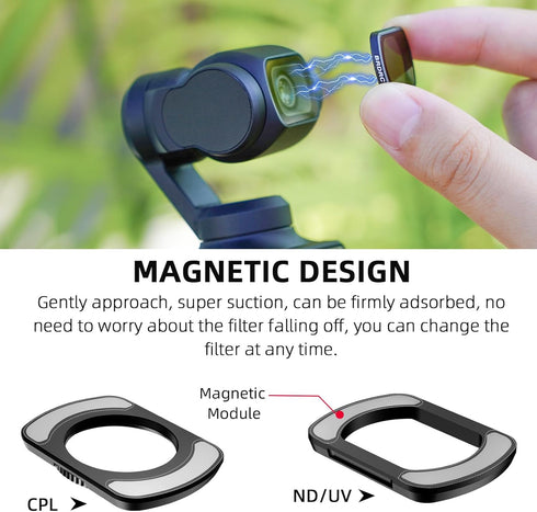 Pocket 3 ND Filters Set | 6 Pack - CPL ND4 ND8 ND16 ND32 ND64 Lens Filter for DJI Osmo Pocket 3 Accessories