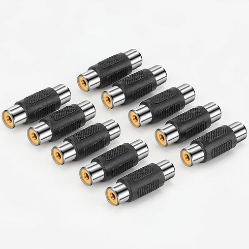 RCA Female to Female Coupler - 3 Pack Audio Video RCA Adapter Connector Gold Plated Jack to Jack Converter