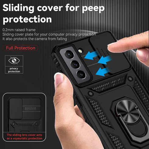 Samsung Galaxy S21 Case with Dual Layer Military-Grade Protection, Kickstand, HD Screen Protector, Black
