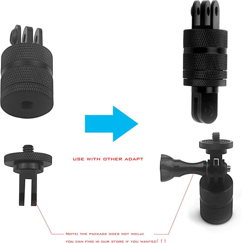 Universal 360 Degree Rotating Tripod Mount Adapter for GoPro Hero Series, DJI, SJcam, AKASO Action Cameras