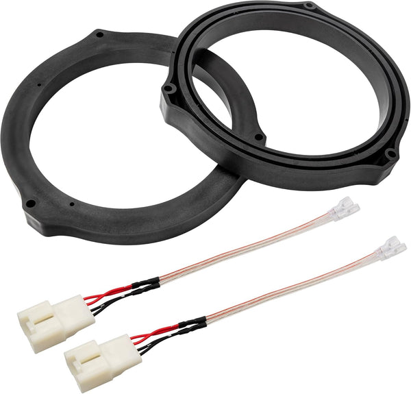 6.5 Inch Front Rear Door Speaker Spacer with Wiring Harness for 2012-2020 Ford Mustang/Fusion/Focus/Escape/Fiesta