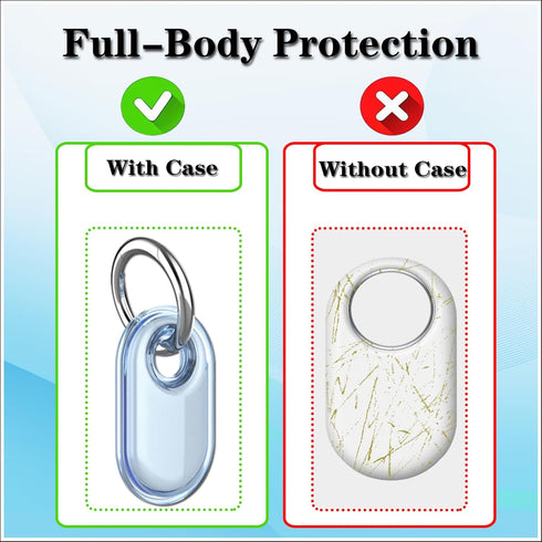 2 Pack Waterproof Holder for Samsung Galaxy SmartTag2, TPU GPS Tracker Protective Case with Keychain, Anti-Scratch