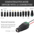 USB to DC Power Charging Cable with 12pcs DC Barrel Jack Universal Laptop Power Adapter Tips, USB 2.0 to DC