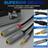 Togconn 1/8 Inch 1/4 Inch 0.6 Feet,3.5mm 2 6.35mm to Dual Audio Y-Splitter Cable TRS Stereo Male to X TS Mono Female Y