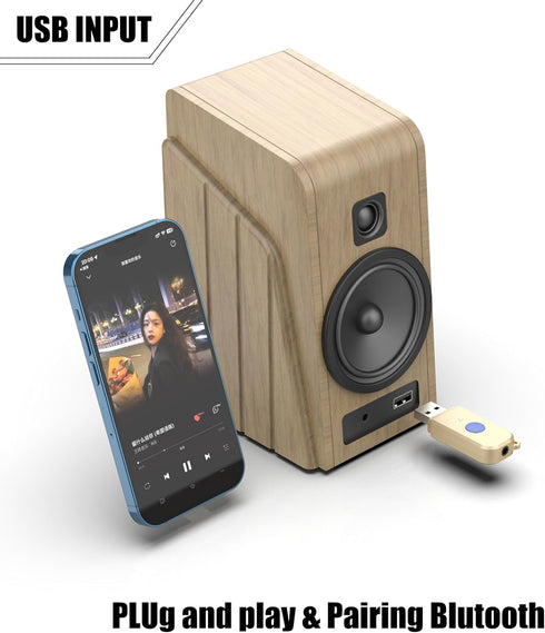 USB Bluetooth Car Kit, Bluetooth 5.3 Receiver Adapter for Car Music/Hands-Free Calls, Gold