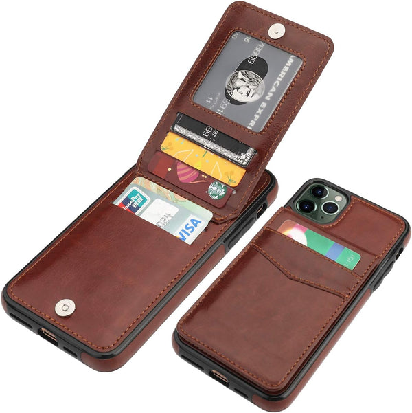 KIHUWEY iPhone 11 Pro Max Case Wallet with Credit Card Holder, Premium Leather Magnetic Clasp, Heavy Duty Cover
