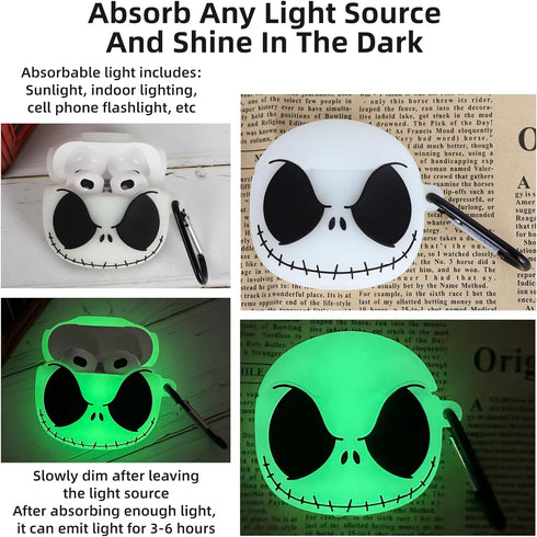 AirPods 3rd Generation Case Cover with Cleaner Kit, Glow in The Dark Funny Case for Airpod 3 Charging Case, Cute 3D