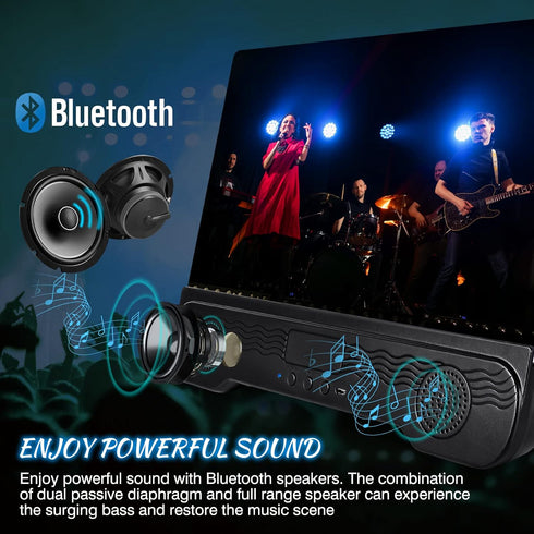 14 inch Phone Screen Magnifier with Bluetooth Speaker, Mobile Phone Screen Amplifier with 2-in-1 Foldable Stretch Stand