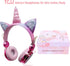 Unicorn Kids Headphones for Girls, Wired Headphones with Adjustable Headband, 3.5mm Jack, Over-On Ear Headset