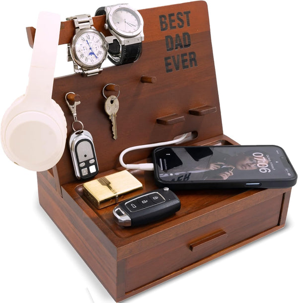 KOLWOVEN Nightstand Organizer Tray , Fathers Day Birthday Gifts from Daughter, Best
