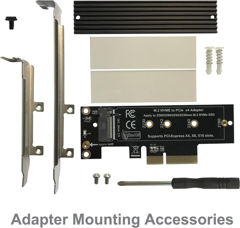 M.2 NVME to PCIe 3.0/4.0 x4 Adapter - NVME/AHCI SSD to PCIe Expansion Card with Heatsink