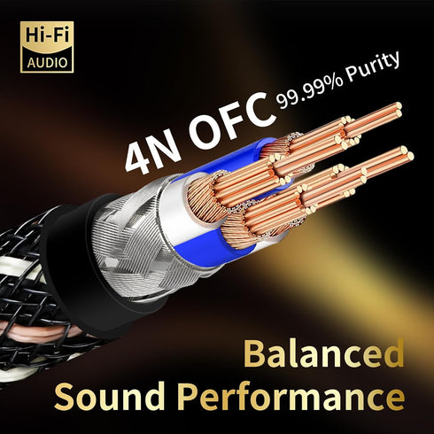 3.0 1.64ft B,4N Core,24K Card,Mixer,Synthesizer(1.64ft/0.5m) USB HiFi Audio Cable -USB A to USB OFC Gold-Plated