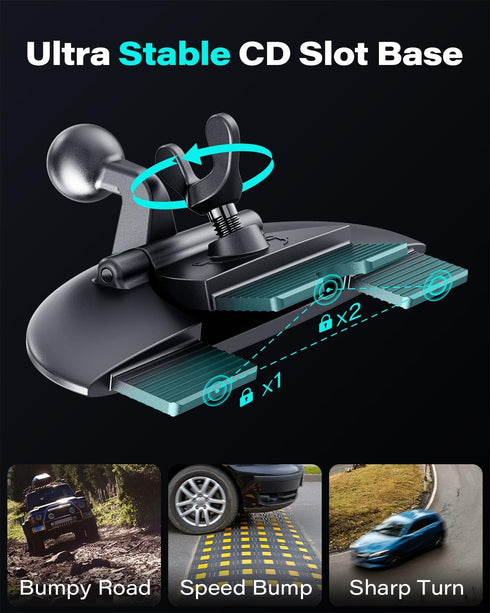 1Zero MagSafe CD Phone Holder for Car, Magnetic Phone Mount with 17 Strong Magnets for iPhone 15/14/13/12 Series