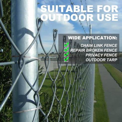 100 Pack Metal Zip Ties, 12inch Stainless Steel Heavy Duty Self-locking Wire Ties for Fence, Machinery, Vehicles