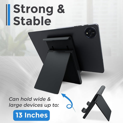 tabtoday 13", Tablet Stand, Adjustable Height, Phone Stand, Tablet and Phone Holder for Desk, Fits Tablets up