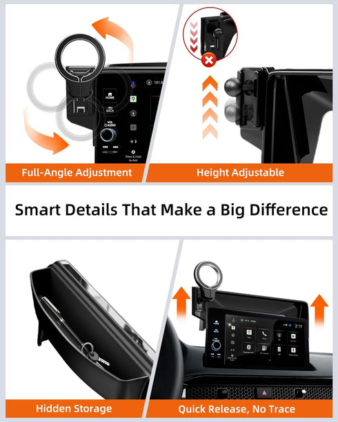 pop-tech 11th 2022 2023 2024 2025 2026, 360 Magnetic Phone Holder for Honda Civic Gen Car Screen Phone Mount Made