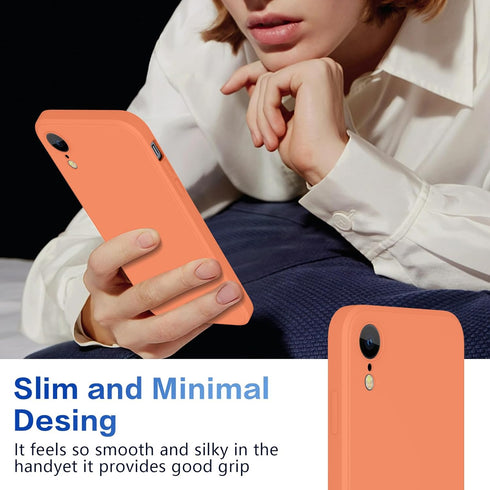 Liquid Silicone Case for Samsung Galaxy S22 5G, Full Body Protective, Slim Fit Durable Shockproof Case 6.1in Orange