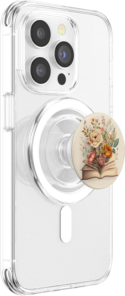 Librarian Flowery Book Lover Floral Aesthetic PopSockets PopGrip for MagSafe