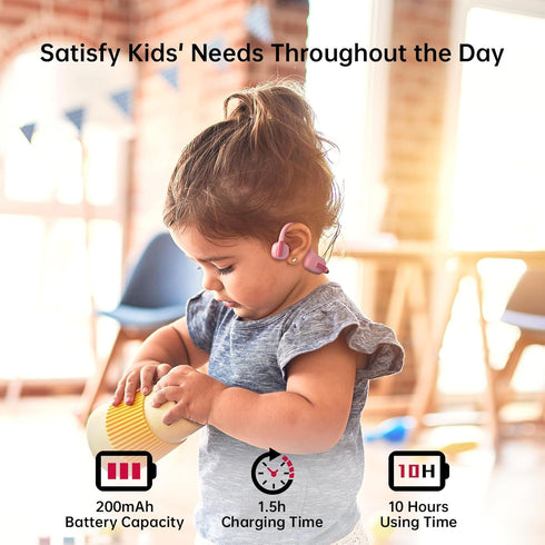 LOBKIN Kids Headphones, Open Ear Bluetooth 5.3 Wireless Earbuds, IPX5 Waterproof with Microphone for Kids