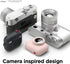 elago Snapshot Cover for Apple AirPods Pro, Cute Classic Camera Design, Sand Pink, Key Ring Included