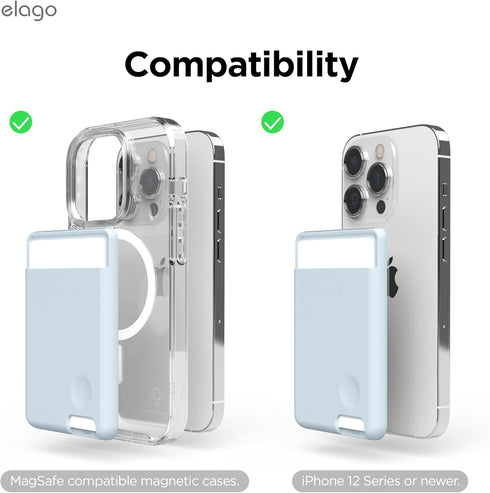 elago Magnetic Wallet Card Holder 2-Cards Compatible with MagSafe for iPhone 15, 14, 13, 12 Series