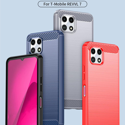 Osophter Shock-Absorption Flexible TPU Rubber Protective Cell Cover for T-Mobile Revvl 7 5G (Black)