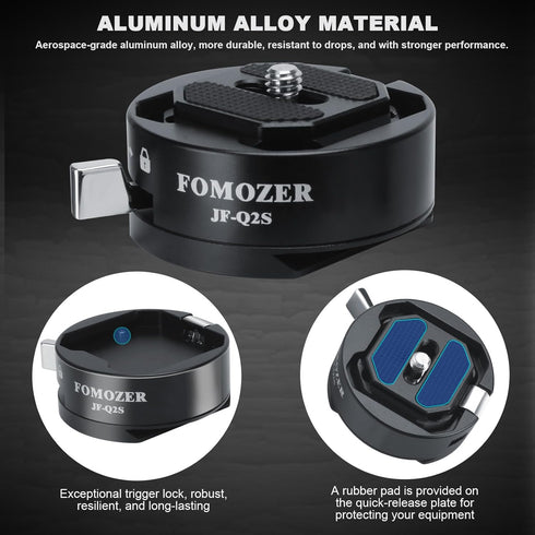 JF-Q2S Arca Type Camera Quick Release Plate Kit with Arca Swiss Peak Design Capture V3 Camera Clip, 1/4" 3/8" Thread