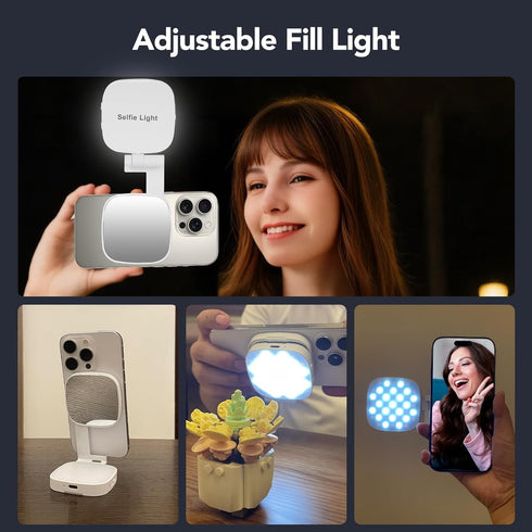 Nagnahz (M27 Magnetic Selfie Light Compatible with MagSafe iPhone, Multiple Folding LED Phone Photo Beauty Fill Ring