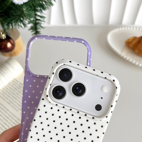 Yeddabox 17 for iPhone Pro Max Case Cute Polka Dot Phone Case Soft TPU Slim Shockproof Phone Cover for Women Girls