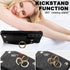 Compatible Galaxy S22 Wallet Case with Credit Card Holder, Shockproof Phone Cover with 360° Rotation Ring Stand