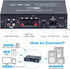 AK35 5.0 2.0 30Wx2 Bluetooth Stereo Amplifier, Channel Mini Audio Receiver, Home HiFi Audio Amp with Bass/Treble