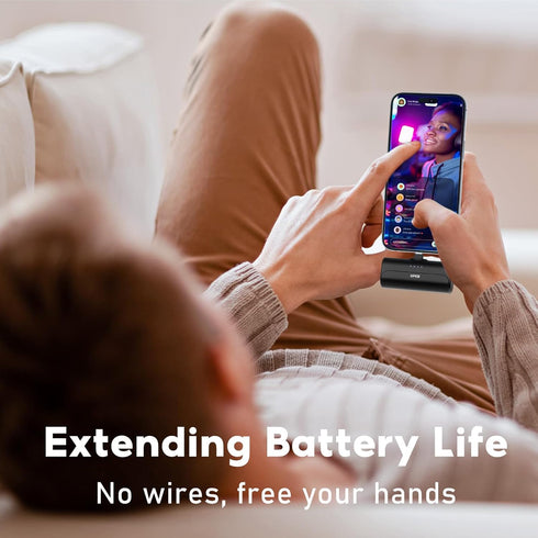 UPEB 5000mAh 2 Packs Pack 14/13/12/11/XR/X/SE/8/7/6 Small Portable Charger for iPhone with Built in Cable, MFi