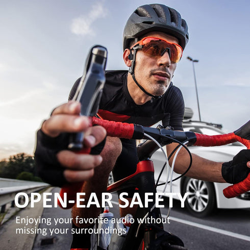 Bone Conduction Headphones - Open-Ear Wireless Bluetooth 5.3 Workout Headphones with Microphones, 20H Playtime