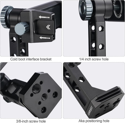 LEAPLIEXT 360 1/4" 3/8" 16/15/14/13, Metal Phone Holder for Tripod - Rotation with Arca Swiss Quick Release, & Thread