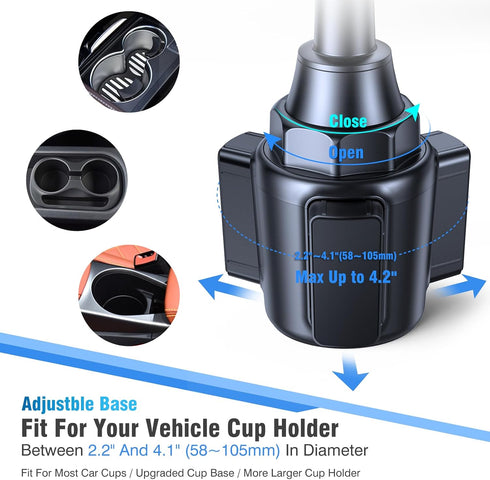 Miracase Cup Holder Phone Mount for Car, Universal Phone Holders, Gooseneck Adjustable Car Cup Cell Phone Mount for All