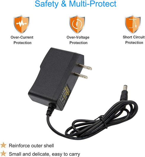 AC DC 9V 1A Power Supply Adapter, 1000mA Wall Charger for ADSL Router Arduino, 5.5mm x 2.5m