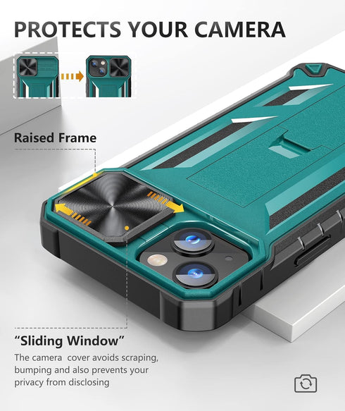 SOiOS iPhone 16e Case 2025: iPhone 13 iPhone 14 Cover with Kickstand, Shockproof Military Grade Protective Case