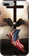 iPhone 7 Plus/8 Plus Grip Case, Pretty Christian Cross Bible with Bald Eagle and American Flag