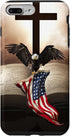 iPhone 7 Plus/8 Plus Grip Case, Pretty Christian Cross Bible with Bald Eagle and American Flag