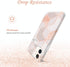 JAHOLAN Bling Glitter Sparkle Case for iPhone 12 Mini, Marble Design Clear Bumper TPU Soft Rubber Silicone Cover, 5.4