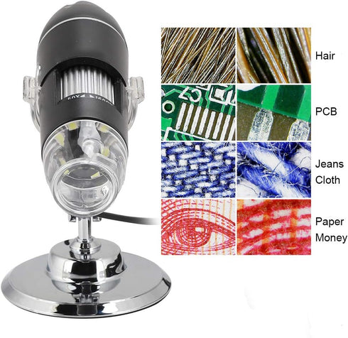 USB Microscope, 1600X Digital Electron Microscope USB Video Camera, 2MP with 8 LED, Macro Lens, High Speed DSP