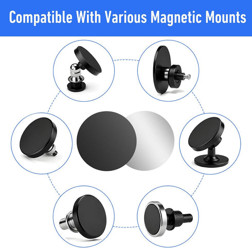 Bewudy 14pcs Metal Plates for Magnetic Mount, Round Magnet for Phone Case, Round Mobile Phone Metal Plate Mini Adhesive