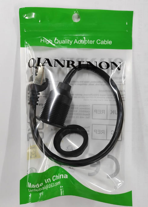 QIANRENON Cat6 RJ45 Flush Mount Network Short Cable Adapter, RJ45 8P8C Male to Female Threaded Fixed Connector,