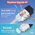 Everest Media Solutions 45° Angled CAT6 Keystone Jack in Black - Slim Profile RJ45 Connector - 10-Pack
