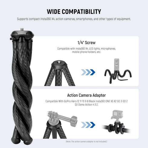 NEEWER Magnetic Flexible Phone Tripod for Magsafe iPhone 15 Pro Max 14 Series, Mini Vlog Cellphone Stand