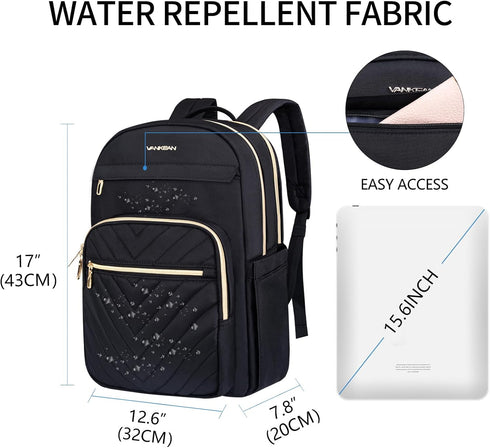 Backpack Backpack Backpack VANKEAN Laptop for Women, Laptop Computer Bag Travel Purse,Waterproof Work Business College